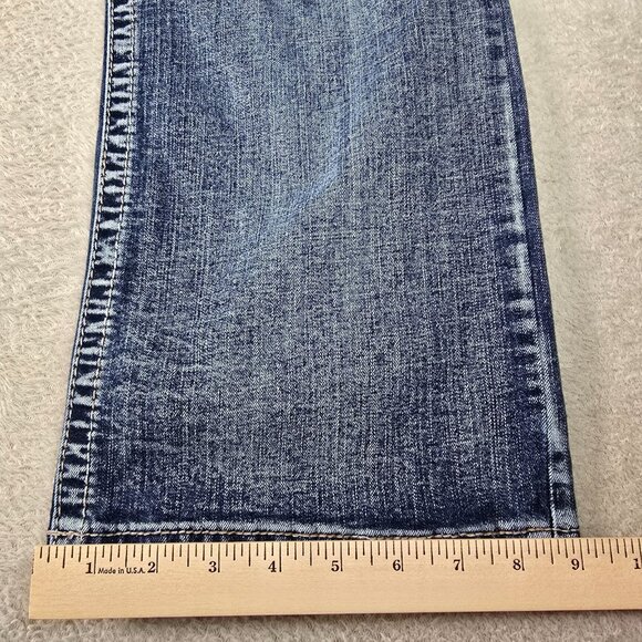 Axel Jeans Mens 38x32 Blue Bootcut Aspetuck Denim Whiskers Western Rugged Urban - Picture 2 of 13
